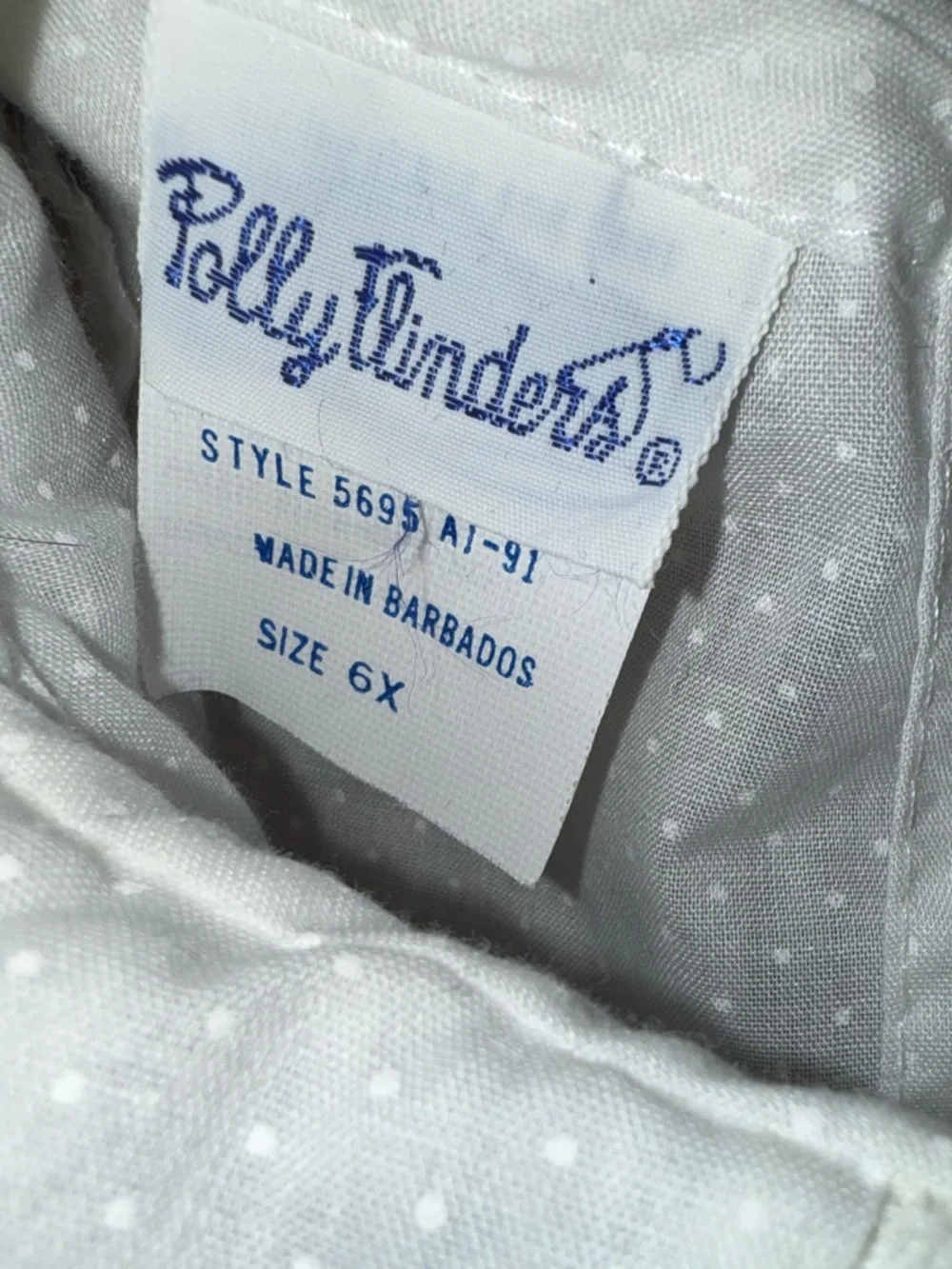 Vintage Girls 6x White Ruffle swiss dot, Smocked Dress, So cute!